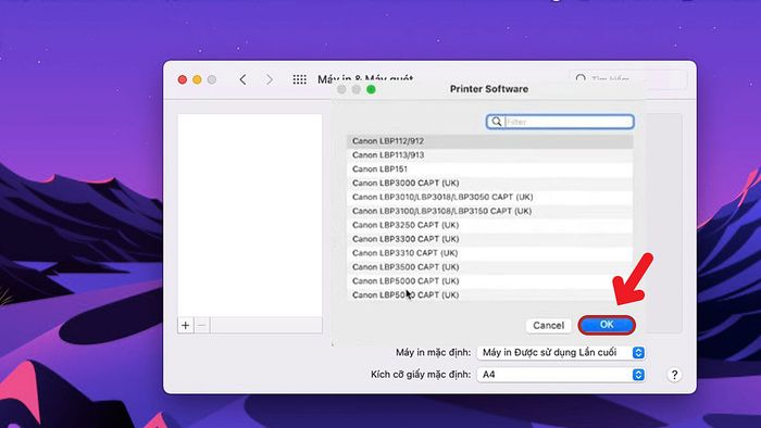 Cài đặt máy in cho MacBook qua USB - Bước 5